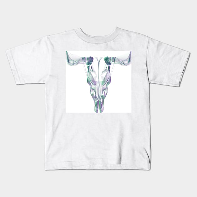 Blend Bull Skull Kids T-Shirt by theartistmusician